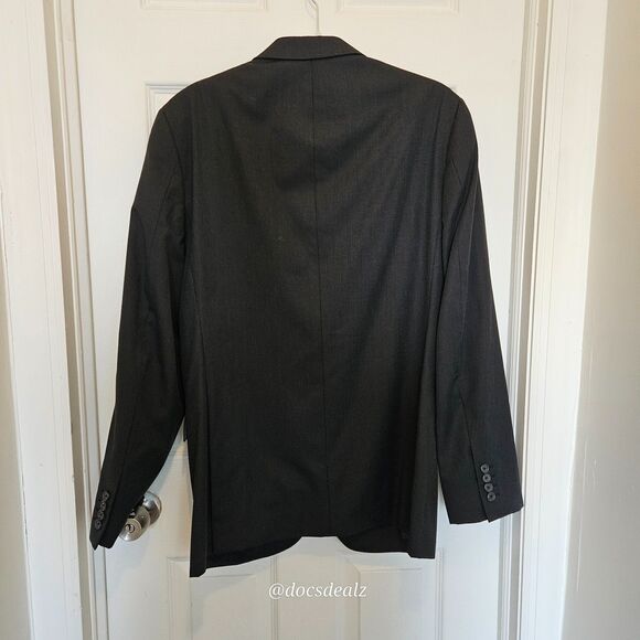 EGARA Suit Jacket Men's Black Slim Fit Wool Blend 40 long - Picture 2 of 8